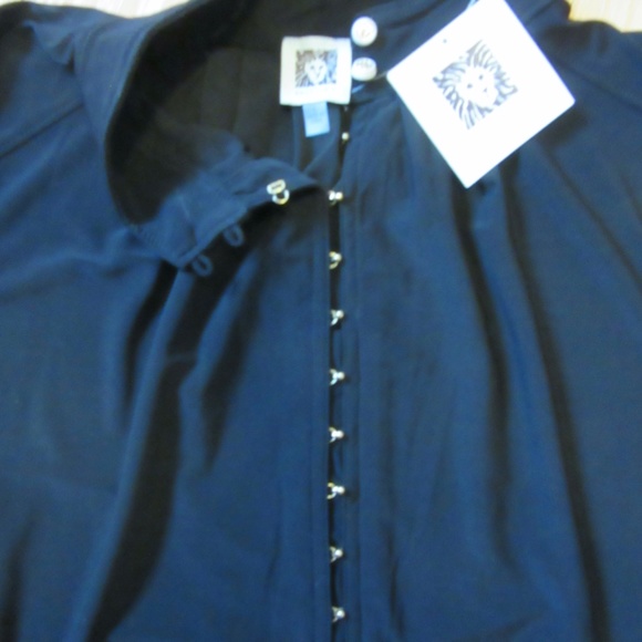 Anne Klein Sleeveless Top/Blouse Size L Black - Picture 2 of 4